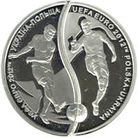 УЄФА. Євро 2012. Україна-Польща (набір з двох монет, які складаються в коло діаметром 50 мм), реверс